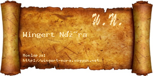 Wingert Nóra névjegykártya